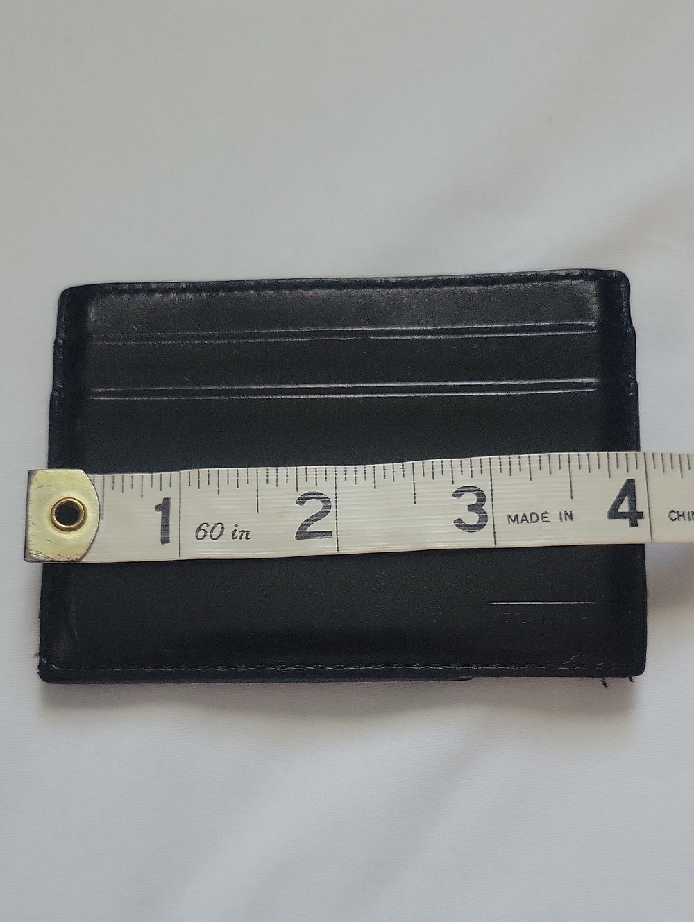Coach Black Leather Card Sleeve Wallet - Picture 7 of 9